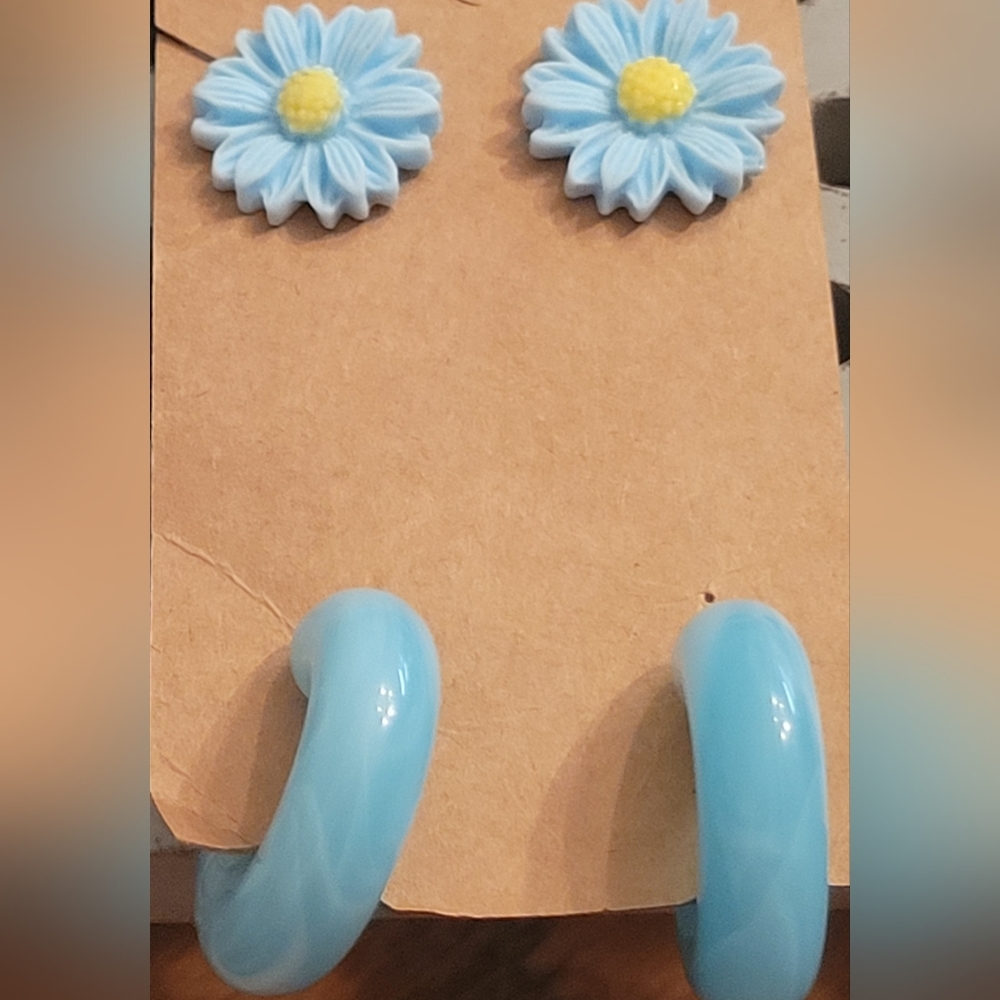 Earrings Beautiful in Blue Pierced